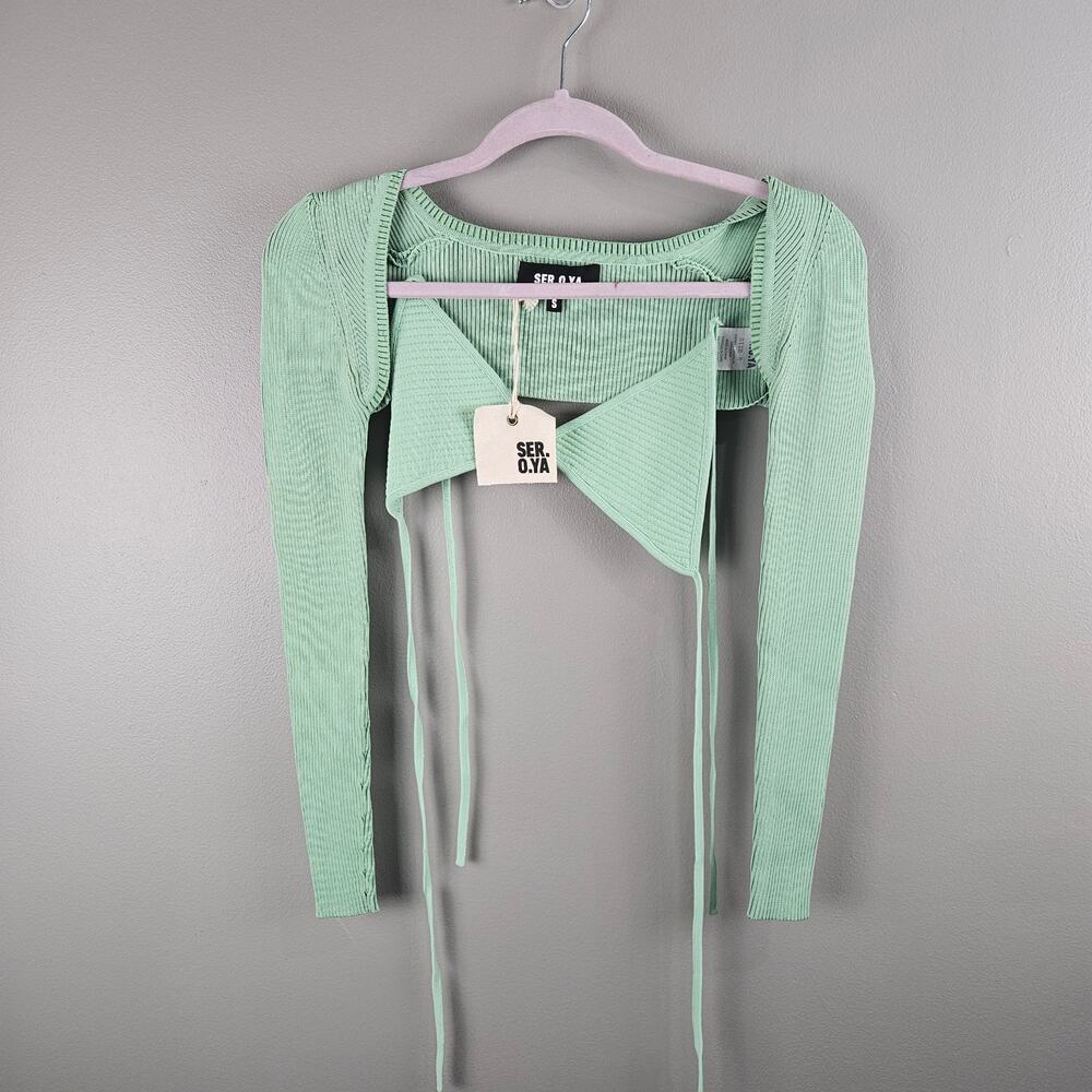SER.O.YA Dahlia Set Top and Shrug in Green Size Small